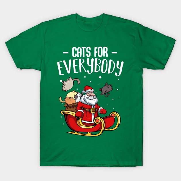 Cat - Cats For Everybody - Funny Christmas Santa Claus T-Shirt by Lumio Gifts